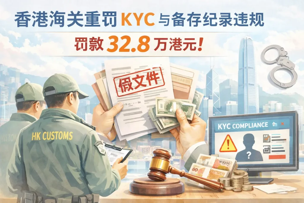 香港海關處罰持牌MSO因KYC及備存紀錄違規罰款32.8萬港元