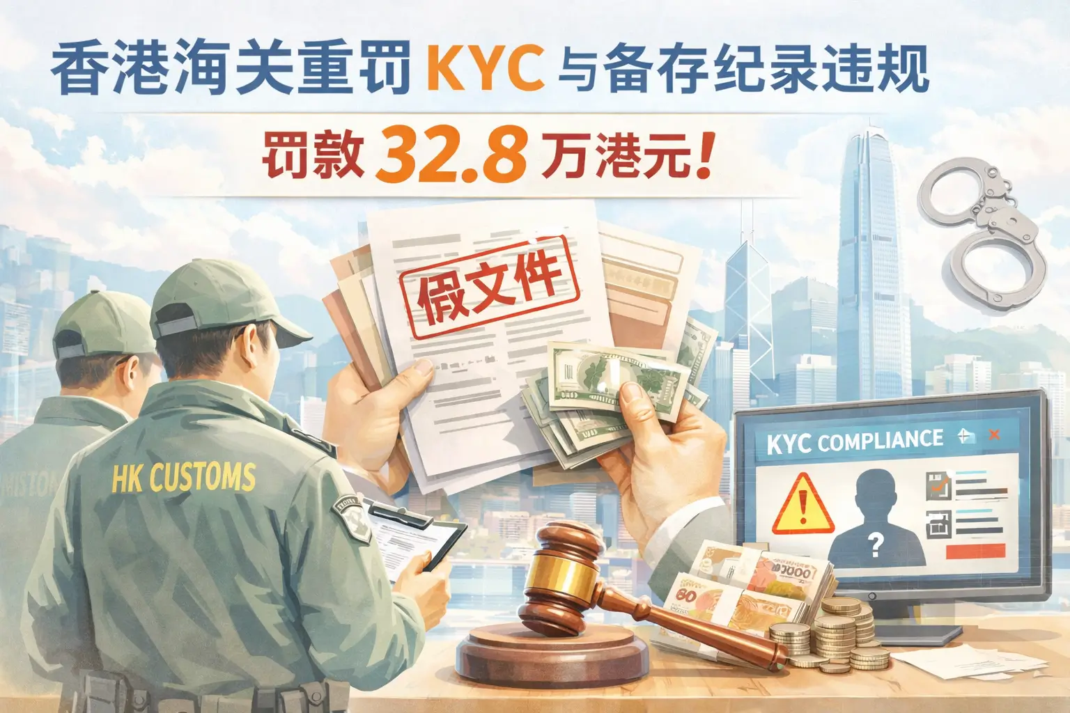 香港海關處罰持牌MSO因KYC及備存紀錄違規罰款32.8萬港元